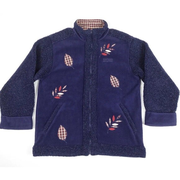 VTG NWT Northern Reflections Cabincore Sherpa Fleece Coat Size M Embroidered - Picture 1 of 15